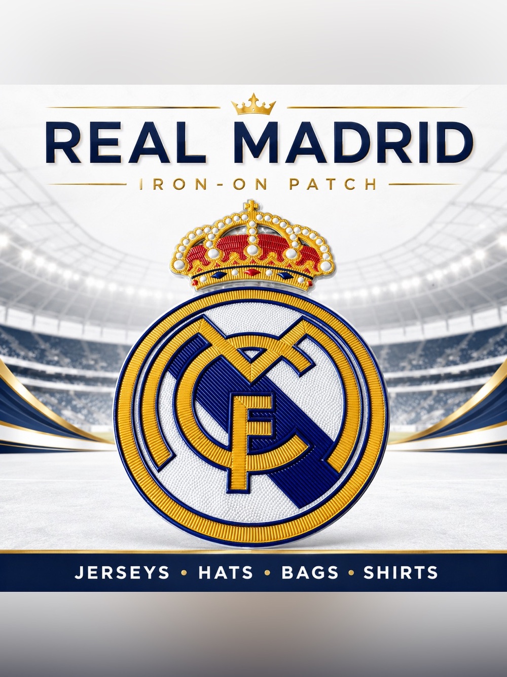 Real Madrid Iron-On Soccer Crest Patch